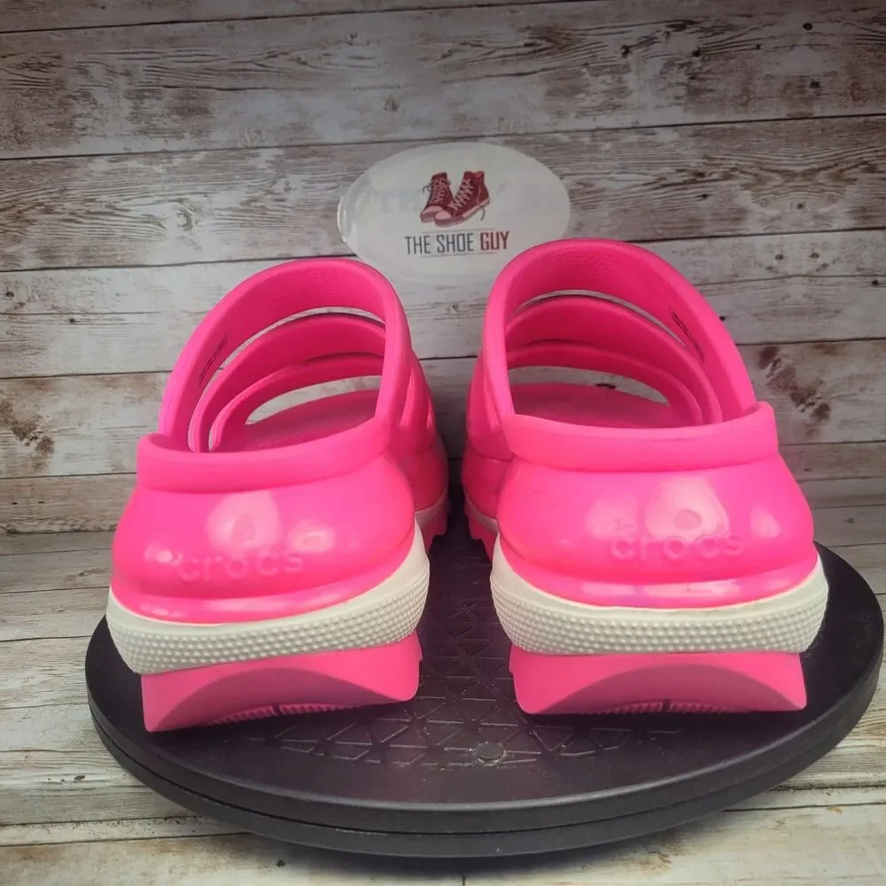 Crocs Mega Crush Triple Strap Women Size 9 Pink Platform Sandals